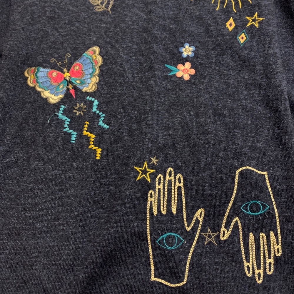 SOLD Johnny Was Mariposa embroidered cape poncho cardigan - Picture 8 of 9